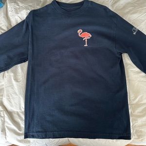 RETROFIT DARK BLUE NAVY SWEATSHIRT SWEATER SIZE M PINK FLAMINGO 100% COTTON